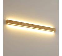 Ultra-Thin Wooden Linear Wall Lamp with Acrylic Shade - Modern 3000K LED Sconce for Bedside Decor