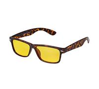 Ultra Tortoiseshell Amber Lens UV400 Polarized Sunglasses Classic Night Driving Glasses Men's and Women's Polarised Sunglasses Anti Glare Yellow Tinted Glasses Anti Glare Dazzle Cycling