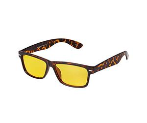 Ultra Tortoiseshell Amber Lens UV400 Polarized Sunglasses Classic Night Driving Glasses Men's and Women's Polarised Sunglasses Anti Glare Yellow Tinted Glasses Anti Glare Dazzle Cycling