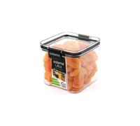 Ultra Tritan Airtight Pantry Storage Container | 700 ml Square Food Storage Container | Stackable | with Locking Clips | BPA-Free | Clear with Black