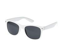Ultra Unisex UV400 Classic Style Sunglasses Mens Womens - Lightweight Glasses with Flexible Comfort Fit Spring Hinges, Maximum Sun Protection - Polycarbonate Lens - White with Black Lenses