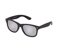 Ultra Unisex Adults UV400 Classic Style Sunglasses Mens Womens - Lightweight Glasses with Flexible Comfort Fit Spring Hinges, Maximum Sun Protection - Polycarbonate Lens - Black with Silver Lenses