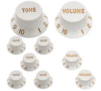 Ultra Universal Strat Knobs Guitar Knobs White 3 Volume 6 Tone Set for Fender Stratocaster ST Style Electric Guitar, Parchment (White)