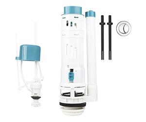 Ultra White Dual Flush Valve Toilet Cistern Outlet Kit Toilet Cistern Replacement Water Cabinet WC Drainage System 32Cm Height for 2 Inch Outlets Full Kit Parts and 2 Push Button Replacements
