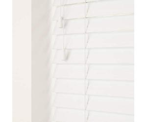 Ultra White Faux Wood Venetian Blind 50mm Slats - 70cm Width x 120cm Drop