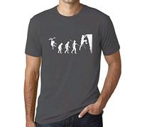 Ultrabasic Men's Graphic T-Shirt Climbing Evolution Eco-Friendly Limited Edition Short Sleeve Tee-Shirt Vintage Birthday Gift Novelty Mouse Grey M