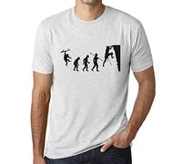 Ultrabasic Men's Graphic T-Shirt Climbing Evolution Eco-Friendly Limited Edition Short Sleeve Tee-Shirt Vintage Birthday Gift Novelty Vintage White L