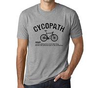 Ultrabasic Men's Graphic T-Shirt Cycopath Cycling Theme Eco-Friendly Limited Edition Short Sleeve Tee-Shirt Vintage Birthday Gift Novelty Heather Grey L