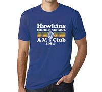 Ultrabasic Men's Graphic T-Shirt Hawkins Middle School AV Club Eco-Friendly Limited Edition Short Sleeve Tee-Shirt Vintage Birthday Gift Novelty Royal Blue M