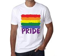 Ultrabasic Men's Graphic T-Shirt LGBT Pride Eco-Friendly Limited Edition Short Sleeve Tee-Shirt Vintage Birthday Gift Novelty White S