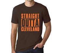 Ultrabasic Men's Graphic T-Shirt Straight Outta Cleveland Eco-Friendly Limited Edition Short Sleeve Tee-Shirt Vintage Birthday Gift Novelty Chocolate M