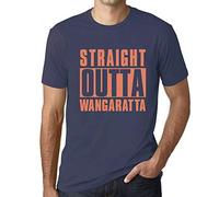 Ultrabasic Men's Graphic T-Shirt Straight Outta Wangaratta Eco-Friendly Limited Edition Short Sleeve Tee-Shirt Vintage Birthday Gift Novelty Denim S
