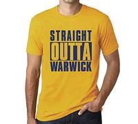 ULTRABASIC Men's Graphic T-Shirt Straight Outta Warwick Eco-Friendly Limited Edition Short Sleeve Tee-Shirt Vintage Birthday Gift Novelty Yellow 3XL