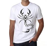 Ultrabasic Men's Graphic T-Shirt Tribal Scorpion Tattoo Eco-Friendly Limited Edition Short Sleeve Tee-Shirt Vintage Birthday Gift Novelty White L