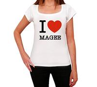 ULTRABASIC Women's Graphic T-Shirt I Love Magee Eco-Friendly Ladies Limited Edition Short Sleeve Tee-Shirt Vintage Birthday Gift Novelty White L