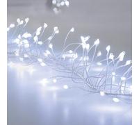 Ultrabright 288 White Cluster Led String Lights Timer Function Clear & Silver Cable