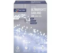 430 LED UltraBrights Multi-Action Christmas Garland Silver Wire Lights WHITE