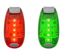 UltraByEasyPeasyStore 1 Red 1 Green LED Safety Lights Clip On Flashing Strobe Light High Visibility for Running Jogging Walking Kids Dog Helmet Light Hi Vis Armbands Running