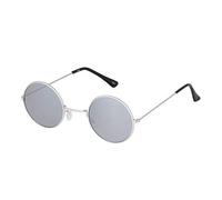 UltraByEasyPeasyStore Silver Mirrored Small Round UV400 Mens and Womens Round Sunglasses - Stylish Festival and Designer Glasses - Perfect Sun Glasses for Men and Women - Cool Round Metal Shades