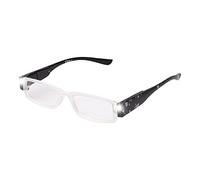 UltraByEasyPeasyStore Ultra Floral Black 2.0 Adults LED Reading Glasses Night Illuminated Mens Womans Presybyopic Diopter with Lights Power +2.0 Dioptre Strength Magnifying Lenses