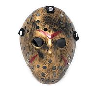 UltraByEasyPeasyStore Ultra Scary Halloween Hockey Mask - Horror Costume & Adults and Kids - Halloween Parties and Events - Perfect Scary Costume Accessory - Serial Killer - Gold Coloured