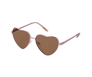 UltraByEasyPeasyStore Women's Pink Frame Brown Lens Heart Shaped Retro UV400 UVA/UVB Protection Sunglasses
