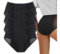 Ultradries Incontinence Underwear, Plus Size Leakproof Panties for Women, Pelvic Floor Support Knickers Leak-Proof Briefs for Over 60(Black-4PCS,6XL)