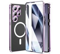 Ultradünne Hülle für Samsung Galaxy S25 Ultra/S25 Plus/S25, Metall Magnetische Handyhülle Vollständige Abdeckung Schutzhülle,Lila,S25 Purple