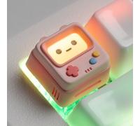 ULTRAEQUIP Artisan Keycaps, Cute Retro Game Consoler-Shpaed Keycaps, Shine Through Resin Handmade, Single 1U Replace Key for ESC Key Mechanical Keyboard (Pink)