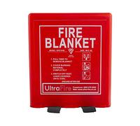UltraFire 1.0m x 1.0m Hard Case Fire Blanket | For Homes, Kitchens, Offices, Caravans - Stop Frying Pan Fires & Clothing/Waste Bin Fires | Kitemarked Woven Glass Fibre Cloth with 1m x 1m Hard Case