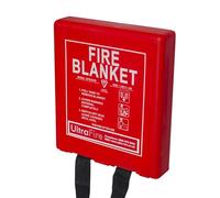 UltraFire 1.2m x 1.2m Hard Case Fire Blanket | for Homes, Kitchens, Offices, Caravans - Stop Frying Pan Fires & Clothing/Waste Bin Fires | Kitemarked Woven Glass Fibre Cloth with Rigid Hard Case