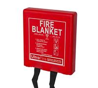 UltraFire 1.2m x 1.8m Hard Case Fire Blanket | for Homes, Kitchens, Offices, Caravans - Stop Frying Pan Fires & Clothing/Waste Bin Fires | Kitemarked Woven Glass Fibre Cloth with Rigid Hard Case