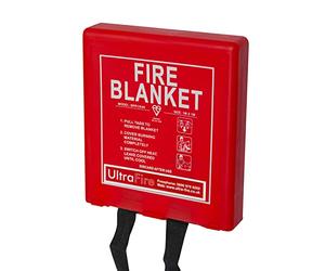UltraFire 1.2m x 1.8m Hard Case Fire Blanket | for Homes, Kitchens, Offices, Caravans - Stop Frying Pan Fires & Clothing/Waste Bin Fires | Kitemarked Woven Glass Fibre Cloth with Rigid Hard Case
