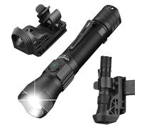 ULTRAFIRE 1350 Lumen Tactical Torch with Holster, Rechargeable USB-C LED Torch, Zoomable 6 Modes Police Torch with Belt Holder for Security/Search/Patrol/Law Enforcement, E5