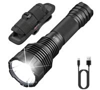 ULTRAFIRE 2200 Lumens Rechargeable Tactical Torch with Holster, 3 Modes High Lumen LED Torch, USB-C Charging, for Searching, Law Enforcement, Security, Camping, Outdoor, C15S