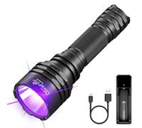 ULTRAFIRE 395nm UV Torch LED Blacklight, 10W High Power Single Mode UV Light, Ultraviolet Flashlight for Curing Resins, Detecting Pet Urine Stains, Minerals, Scorpions