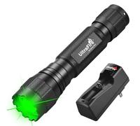 ULTRAFIRE Green Hunting LED Flashlight, 10W Single Mode Green Light for Hunting, 350 Yards Super Bright Hog Predator Flashlight for Hunting Night Observation WF-501G RRO