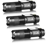 ULTRAFIRE Mini LED Torch 3 Pack, Zoomable 300 Lumens Single Mode Bright Small Pocket Torch for Kids Camping Outdoor SK68