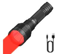 ULTRAFIRE Rechargeable Red Light Hunting Torch, 620-630nm Red Hunting Light, 382 Yards Long Range, 2 Modes for Night Vision, Wildlife Observation, Astrophotography, Darkroom Photography, C15S-R