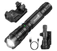 ULTRAFIRE Rechargeable Tactical Torch with Holster, 1000 Lumen 3 Modes LED Torch with Flashlight Holder for Duty Belt, for Police, Law Enforcement, Camping, WF-501BX