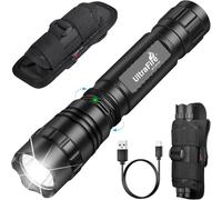 ULTRAFIRE Rechargeable Tactical Torch with Holster for Duty Belt, 1000 Lumens Police Torch with Belt Holster, 3 Modes for Security, Law Enforcement, Camping, Outdoor, WF-501BX