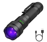 ULTRAFIRE Rechargeable UV Torch 365nm LED Blacklight, 15W High Purity UV Light with Professional Black Lens, for Curing Resins, Blood Trail Tracking, Fluorescence Analysis, Mineral Hunting