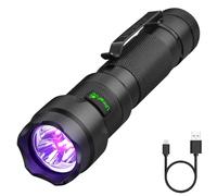 ULTRAFIRE Rechargeable UV Torch 395nm LED Blacklight, 15W High Power UV Light, Single Mode Ultraviolet Flashlight for Curing Resins, Pet Urine Stains, Scorpions Hunting, Fluorescent Detection