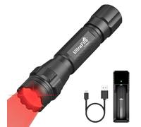 ULTRAFIRE Red LED Torch 620-625nm High Purity Red Light, 150 Meters Single Mode Red Hunting Torch for Night Vision, Astronomy, Astrophotography, Darkroom, T1 Ultra-R