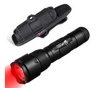 ULTRAFIRE Red Light LED Torch 620-630nm Zoomable Red Hunting Light with Flashlight Holster, Single Mode Small Red Hunting Torch for Night Vision, Astrophotography, Night Fishing, 502R