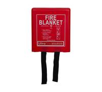 UltraFire 1.0m x 1.0m Hard Case Fire Blanket | For Homes, Kitchens, Offices, Caravans - Stop Frying Pan Fires & Clothing/Waste Bin Fires | Kitemarked Woven Glass Fibre Cloth with 1m x 1m Hard Case