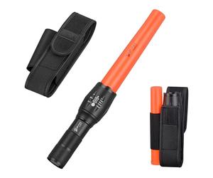 ULTRAFIRE Signal Traffic Wand LED Torch with Belt Holster, 1000 Lumens Safety Flashlight for Traffic Control, Fire Police Duty, Parking, Airport, Construction, 5 Modes with Red Strobe Mode, A100