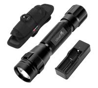 ULTRAFIRE Tactical Torch with Holster, 1000 Lumens Single Mode LED Torch with Duty Belt Pouch, Rechargeable Battery and Charger, Small Bright EDC Flashlight, T1