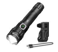 ULTRAFIRE Tactical Torch with Holster, 1200 Lumen Rechargeable LED Torch with Duty Belt Holder, 3 Modes Police Flashlight for Law Enforcement, Patrols, Security, Emergency UF3