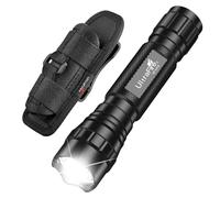 ULTRAFIRE Tactical Torch with Holster Pouch, 1000 Lumen Single Mode LED Torch with Flashlight Carry Case for Duty Belt, Super Bright Small Portable Flash Light WF-501B